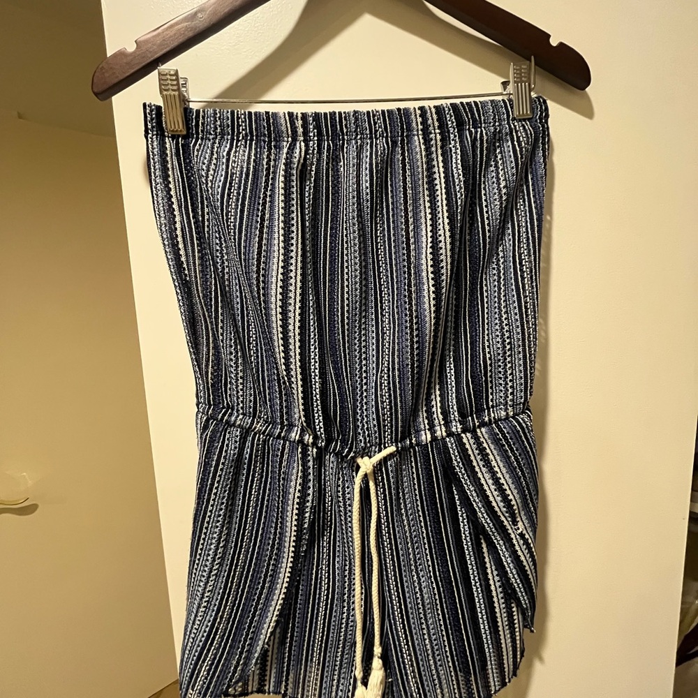 BECCA Navy Striped High Waist Shorts